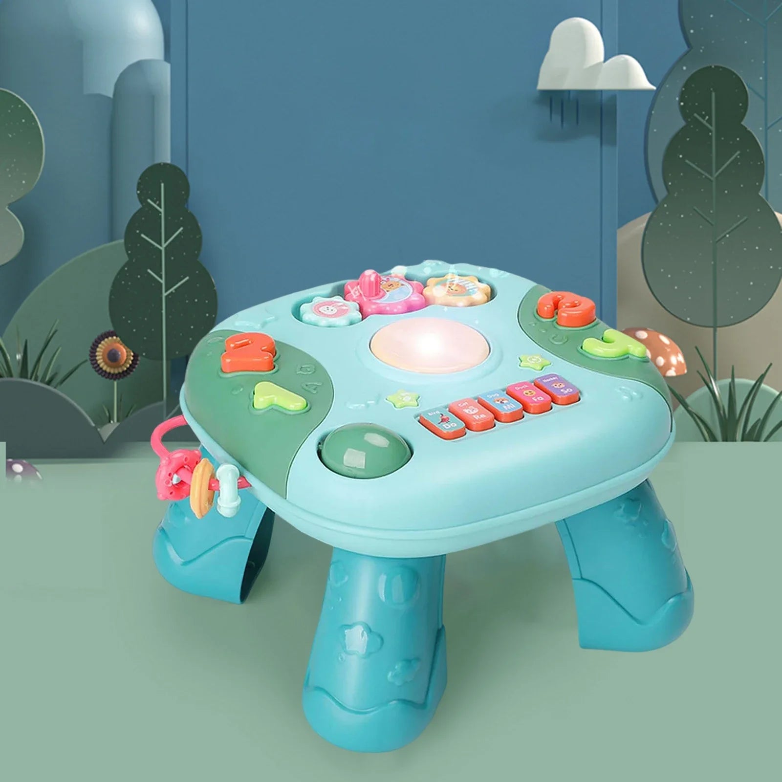 Baby Activity Table Toys Musical Sound Cute Infants Activities Toys Educational Skills Learning Music Game Kids Gift For Baby
