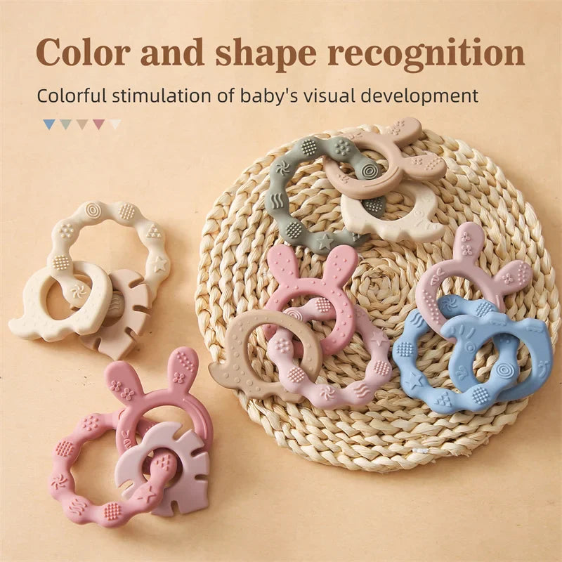 Baby Toys Silicone Anxiety Teethers Animal Bracelet Baby Toys 0 12 Months Cartoon Rattles Mobiles for Babies Silicone Teethers