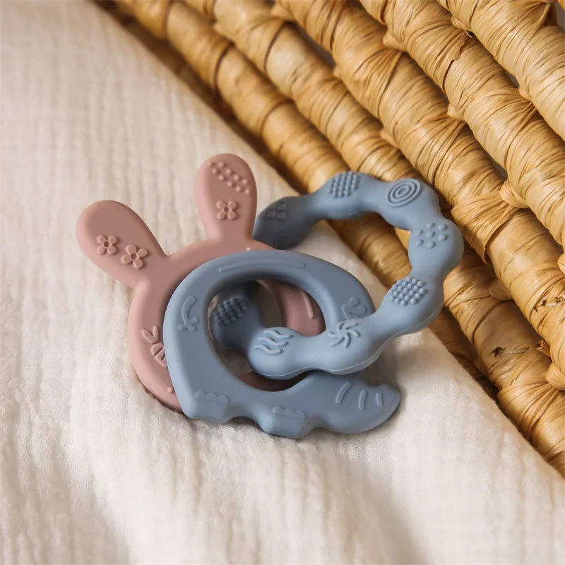 Baby Toys Silicone Anxiety Teethers Animal Bracelet Baby Toys 0 12 Months Cartoon Rattles Mobiles for Babies Silicone Teethers
